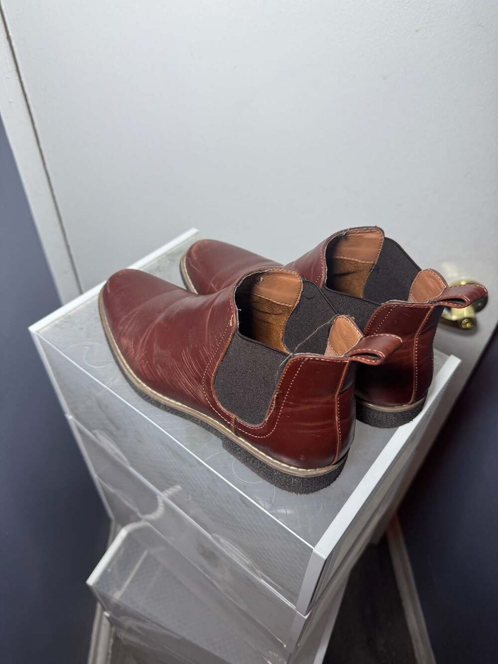 Mens Brown Leather Chelsea Boots